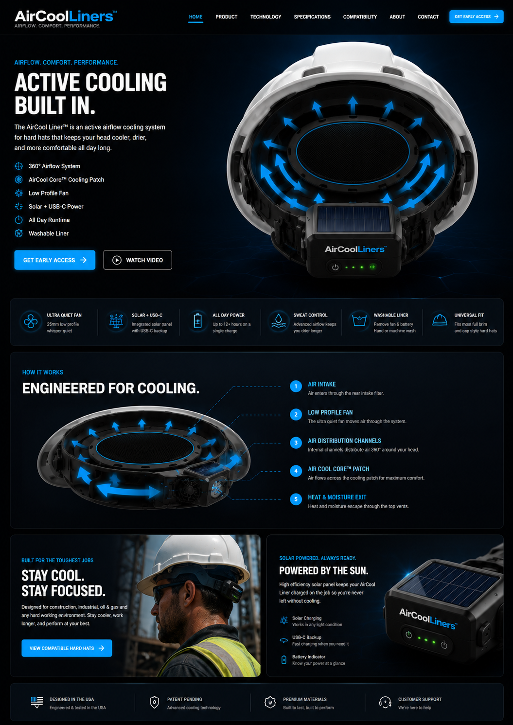 AirCoolLiners product homepage visual